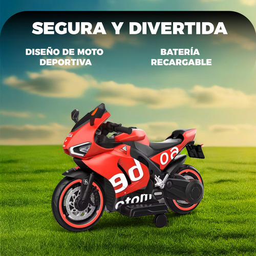 Moto Eléctrica Infantil 3 Ruedas Turbo 6v Gsx Rojo