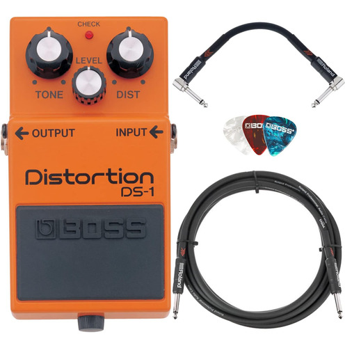 Paquete De Distorsión Boss Ds-1 Con Cable De Instrumento, Ca