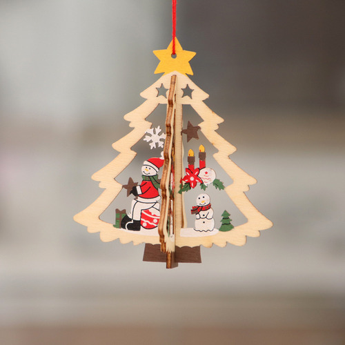 Colgante De Campana De Estrella De Cinco Puntas De Madera