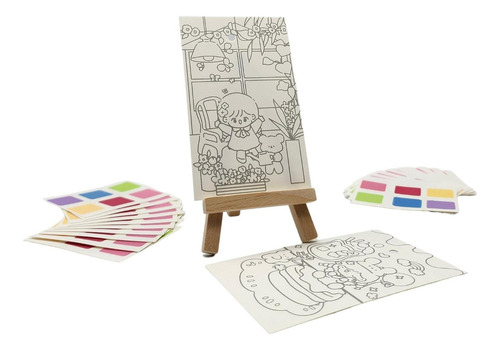 Set De Arte Para Pintar Mini Atril Con Accesorios Incluidos