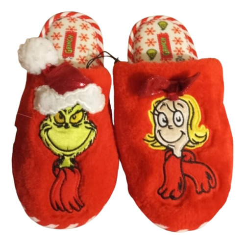 Pantuflas De El Grinch Acolchadas Suela Antiderrapante T-23