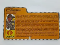 Comprar Gi Joe Rene File Card Original Python Viper Python Patrol 86
