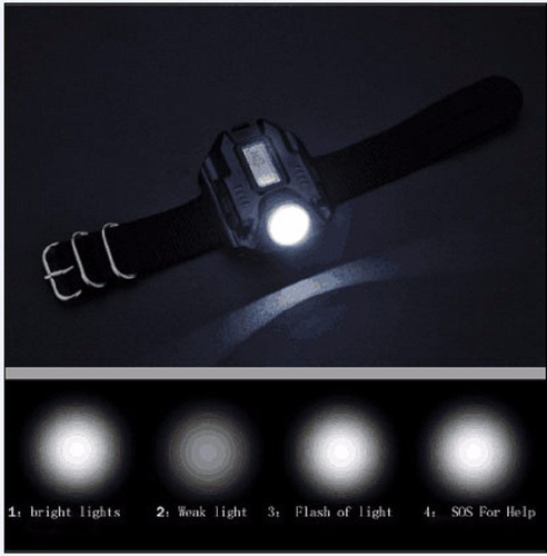 Xpe R2 Led Reloj De Pulsera Linterna Antorcha Luz Carga Usb