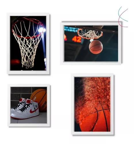 Quadro Decorativo Esporte Jogos Bola Cesta Basquete