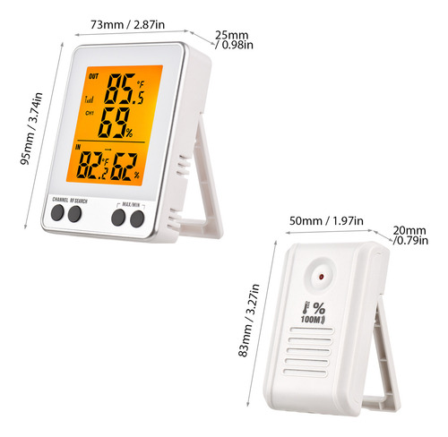Termohigrômetro Sem Fio Com Sensor Remoto Para Casa E