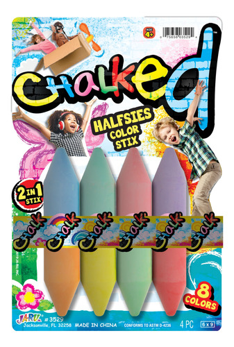 Tizas Chalked Ja-ru Halfsies Color Stix - Set De 8 Colores