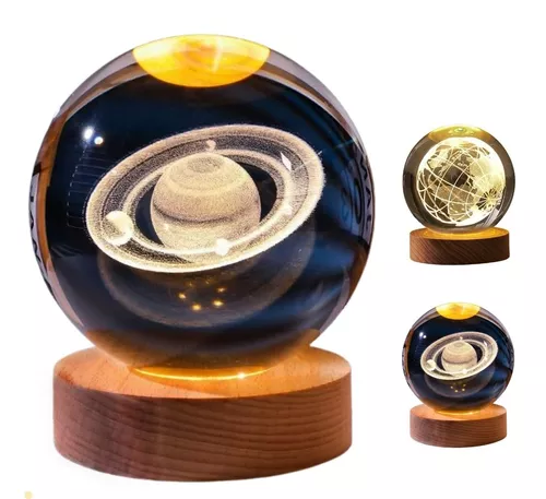 Bola de cristal com gravação de cristal de meditação natural, para  decoração de casa pedra de cristal (cor : Saturno, tamanho: 6 cm)