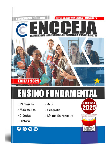 Concurso Encceja 2025 - Ensino Fundamental - Nível Fundamental - Editora Decisão - Apostila