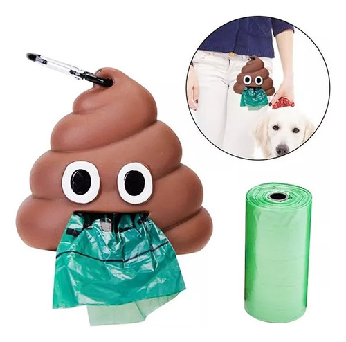 Dispensador De Bolsas De Basura Para Mascotas Poo Emoji