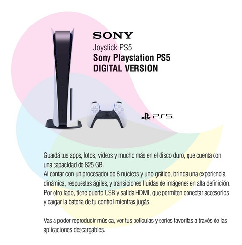 Imagen 2 de 10 de Consola Sony Playstation 5 Digital Version Byn Cuotas