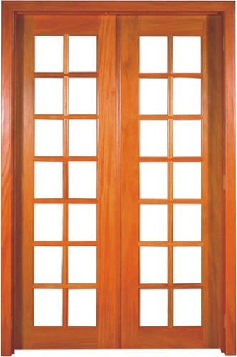 Porta Madeira Abrir 2 Folhas 210x180x14 Eucalipto Quadricula