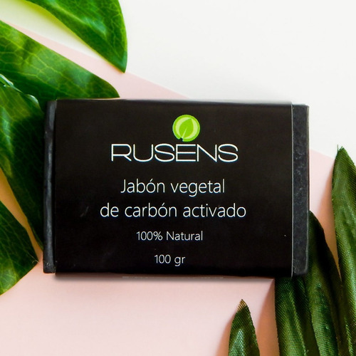 Imagen 4 de 5 de Jabón Carbón Activado 100% Natural Rusens Facial Vegetal