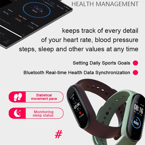 Smarthwatch M5 Pulsera Inteligente Ip67 Resistente Al Agua