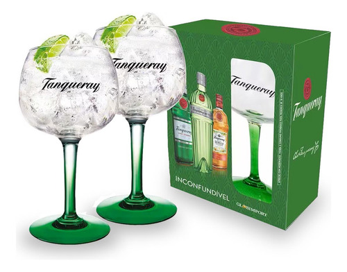 2 Jogos De Taças Gin De Vidro 600ml Ideal Para Gin Tanqueray Cor Transparente