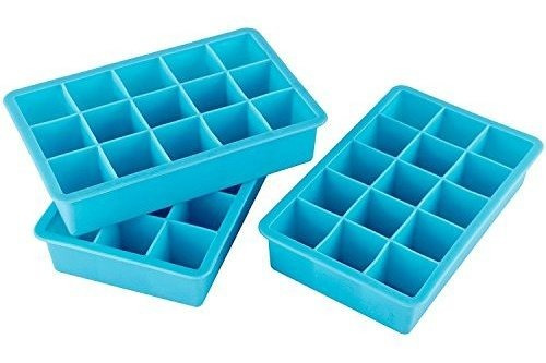 Webake 3pack Ice Cube Tray Flexible 15cavity Silicone Ice Cu