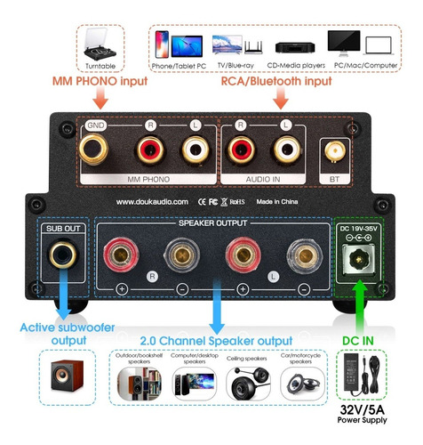 Amp X1 Hifi Bluetooth 5.0 Vacuum Tube Aptx-ll Phono Mm 160w