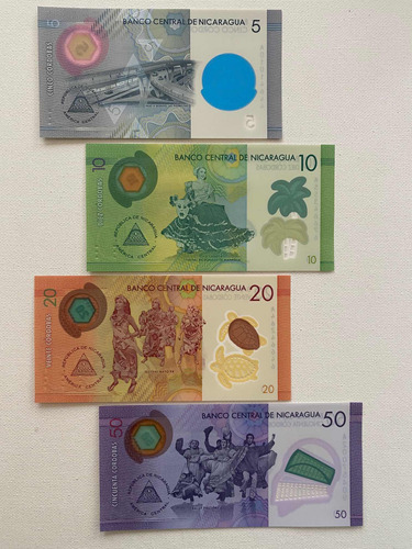 Colección 4 Billetes De Nicaragua Actuales