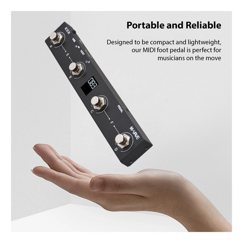 Pedal Controlador Inteligente Midi Footswitch Portátil