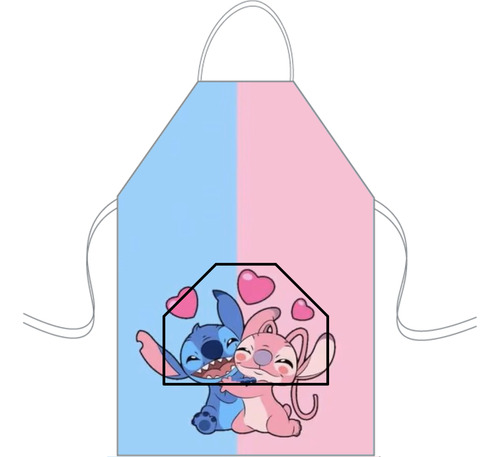 Delantal Cocina Mediano Para Niños Mini Chef Personalizado Stich Y Angel 4 Personalizado