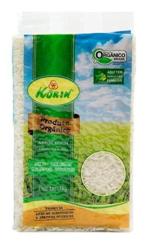 Kit 6x: Arroz Agulhinha Polido Orgânico Korin 1kg