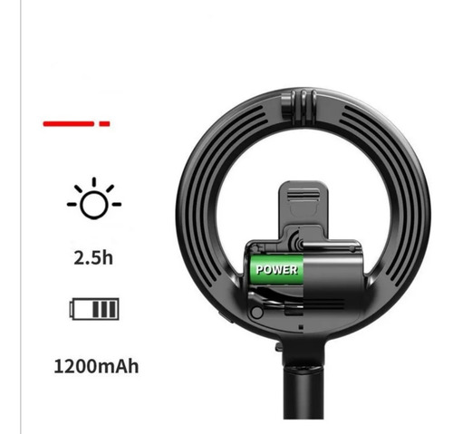 Aro De Luz Led 3 En 1 Recargable 6 Pulgadas
