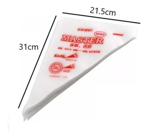 Imagen 4 de 8 de 100pzs Manga Pastelera 31 Cm Plastico Desechable Reposteria