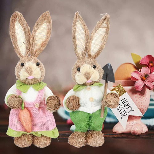 D 6 Decoraciones De De Pascua De Paja.