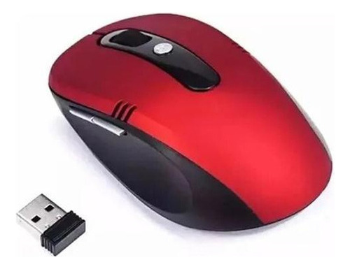Mouse Sem Fio Wireless 2.4ghz Usb Alcance 10m Vermelho