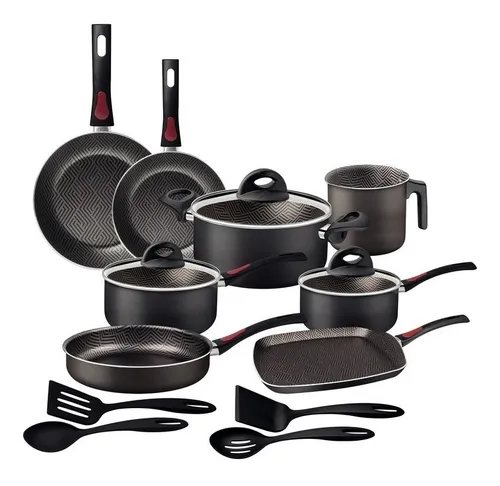 Bater a De Cocina 15 Pz Olla Sartenes Aluminio Tramontina