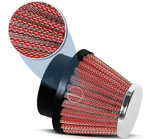 Filtro Esportivo 50mm Honda Cb 300r 2009 A 2015 Vermelho