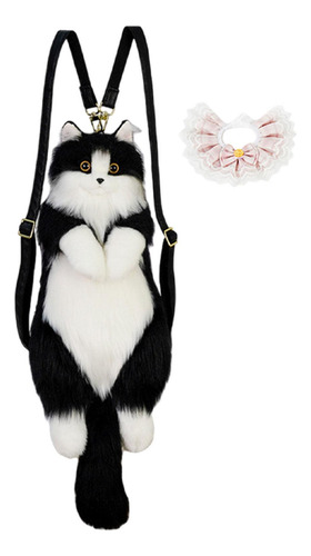 Bonita Mochila Con Forma De Gato De Con Bufanda Rosa