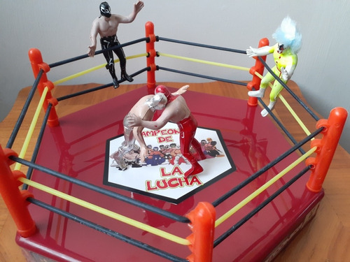 Juguete Ring De Lucha Libre Hexadrilatero Incluye Luchadores