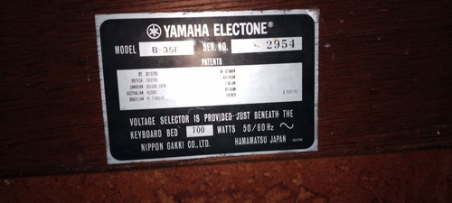 Imagen 5 de 5 de Organo Yamaha Electone B-35f