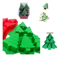 Comprar Molde De Silicón Árbol De Navidad Jabones Resina Chupetas 
