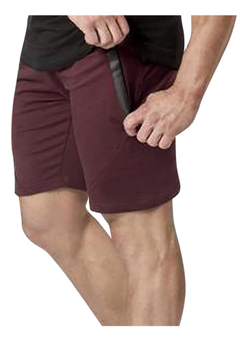 Pantalones Cortos Deportivos Con Cordón Para Hombre Con Bols