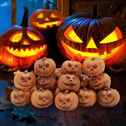 20x Miniature Pumpkin Figurines Halloween Decorations For