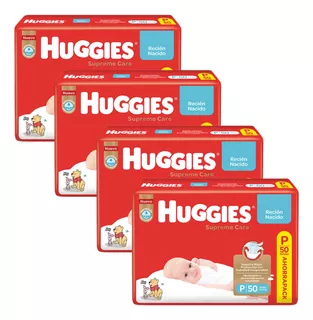 4 Packs Pañales Huggies Supreme Care Px50u