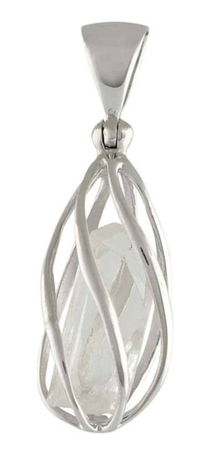 Dije De Jaula En Espiral De Plata Esterlina Con Danburita