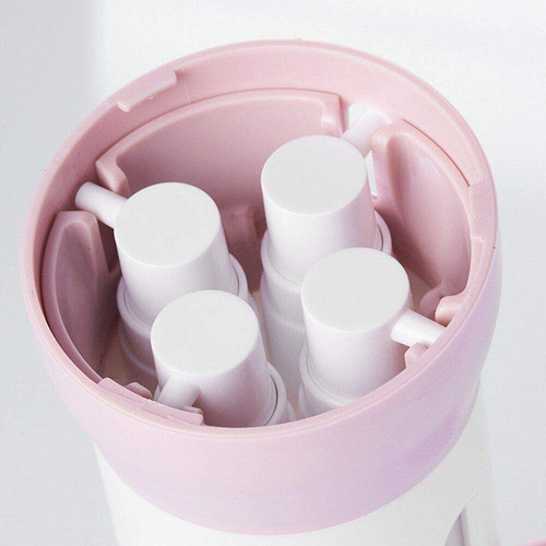 Dispenser 4x1 Pote Viagem Mala Shampoo Liquido Sabonete Rosa