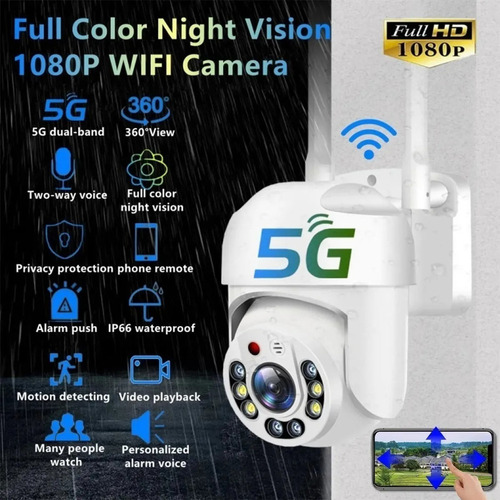 - 5g Hd Câmera Externa Wifi Ip Prova D'água Infravermelho