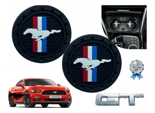 Par Porta Vasos De Auto Universal Mustang Clasico Gt V8 2017