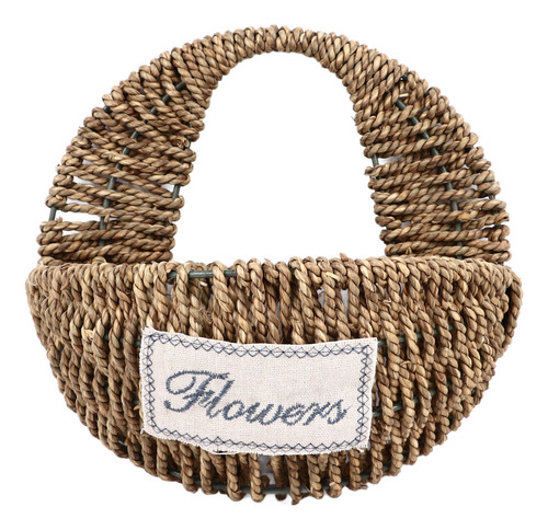 Cesta De Pícnic Tejida Con Flores Rústicas 24cm