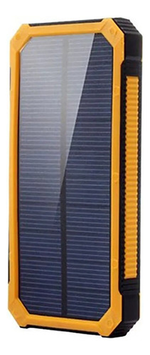 Cargador Portátil Recargable 20.000 Mah Solar Powerbank Color Naranja