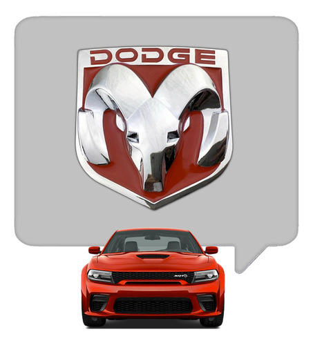 Insignia Metalica Logo Dodge 8.3 X 9 Roja C/3m Tuningchrome