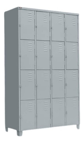 Armário Locker Roupeiro De Aço 16 Portas Academia Cinza