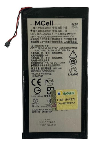 Ba-teria Compatível Moto Z2 Play Xt1710 Modelo Hz40 Envio Já