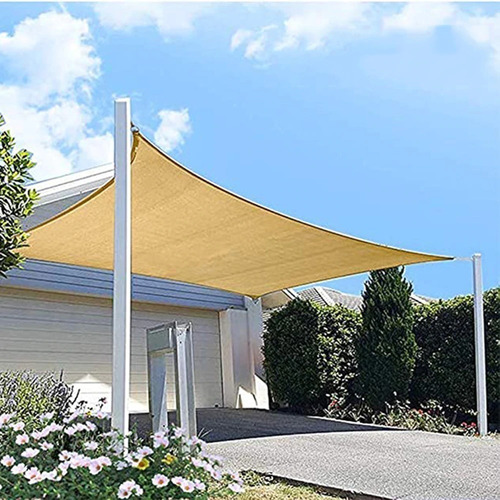 Imagen 5 de 6 de Toldo Vela Sombra Rectangular 3.5 X 5.0 Mts Beige