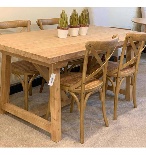 Imagen 4 de 5 de Mesa De Comedor Madera Maciza, Barbacoa,rustica
