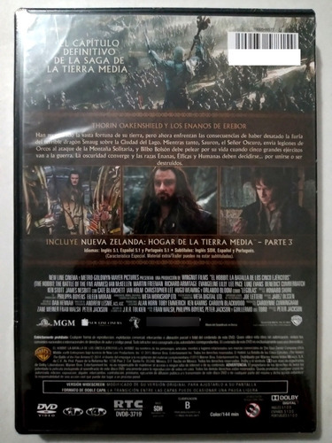 El Hobbit La Batalla De Los 5 Ejercitos Dvd Original (Usado)