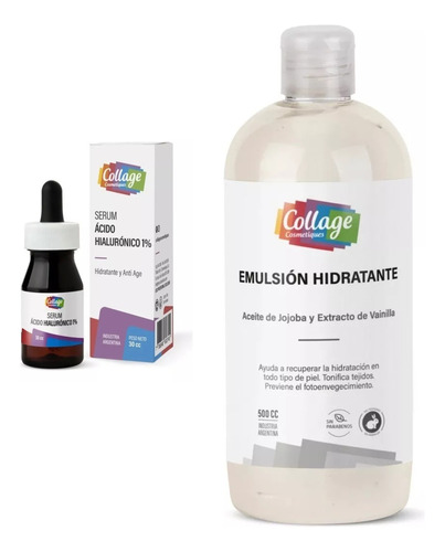 Combo Kit Collage Serum Hialuronico + Emulsion Corp Vainilla